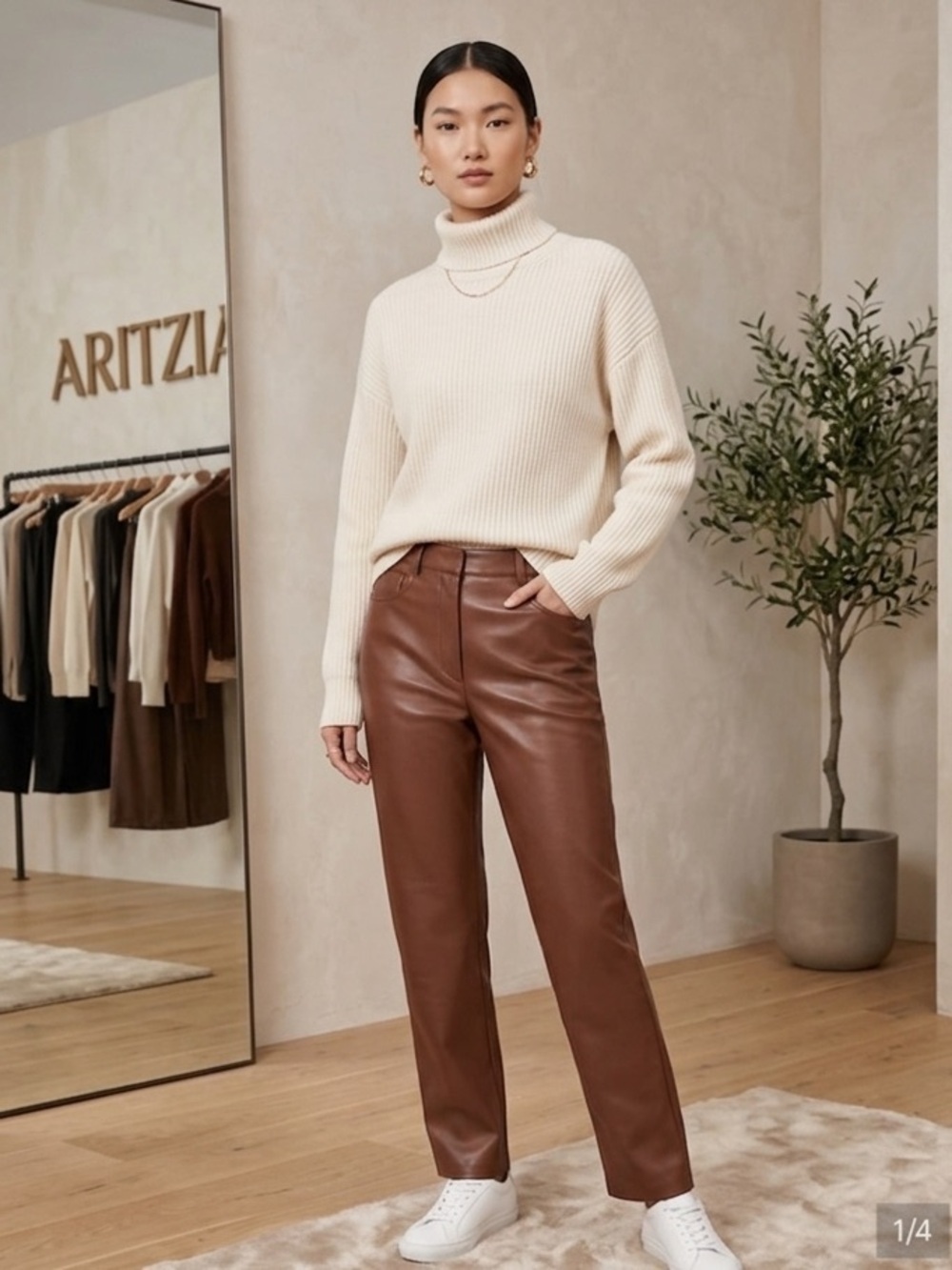 Wilfred brown Melina leather pants size 00